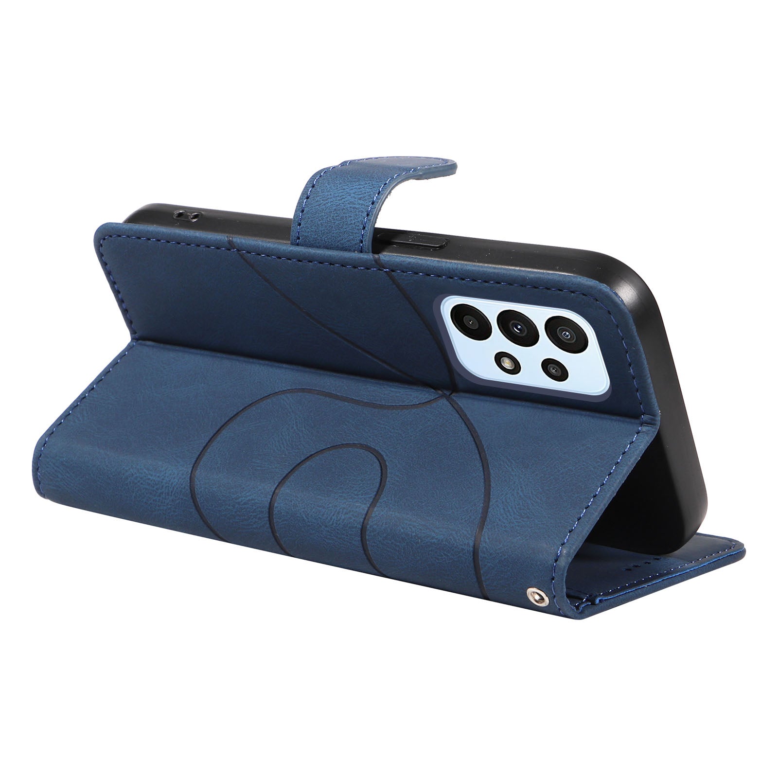 For Samsung Galaxy A23 4G A23 5G (Global Version) F23 5G M23 5G PU Leather Phone Cover Wallet Imprinted Curved Line Stand Case For Samsung Galaxy A23 4G A23 5G (Global Version) F23 5G M23 5G PU Leather Phone Cover Wallet Imprinted Curved Line Stand Case